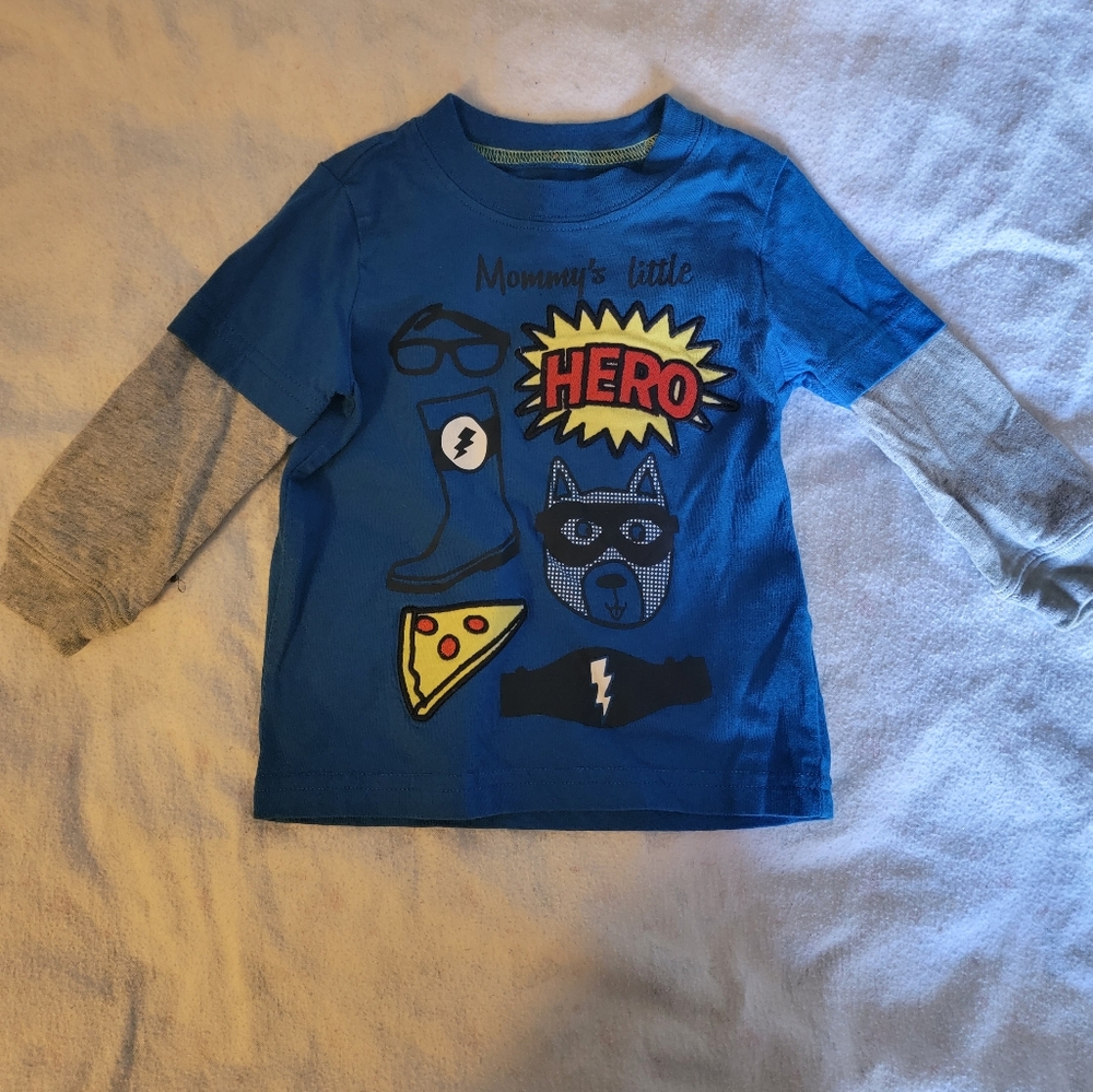 Carters Hero Graphic Long Sleeve Shirt - Blue 9months